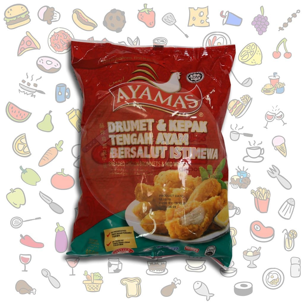 Ayamas Breaded Chicken Drummets & Mid Wing (850G) Crispy