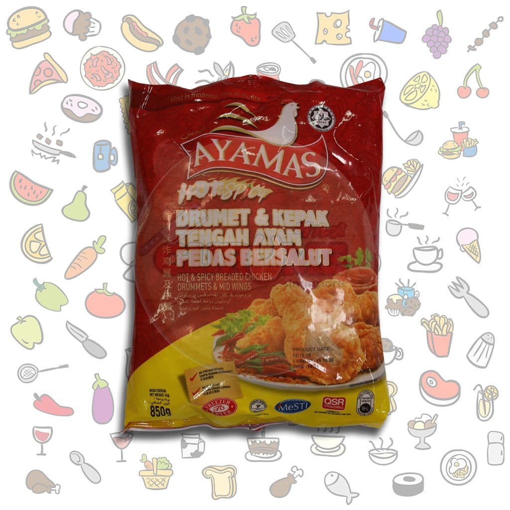 Ayamas Hot & Spicy Drummets Midwing (850G) Crispy Chicken