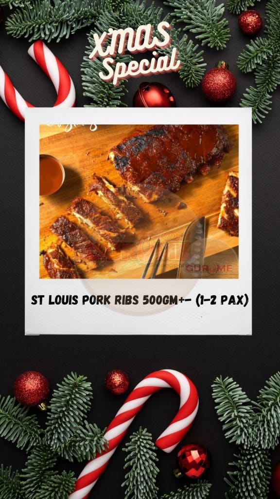 Xmas St Louis Pork Ribs 500Gm+- (1-2Pax) Half Slab